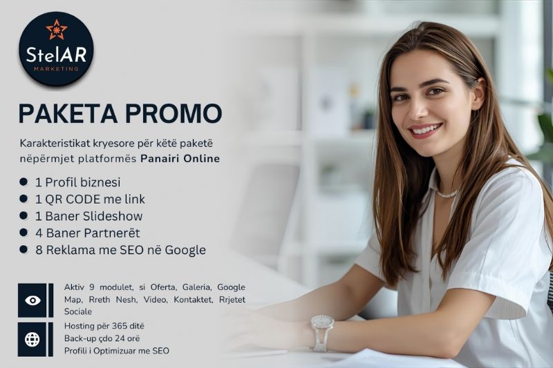 Paketa PROMO me 8 reklama dhe Profil biznesi në platformën Panairi Online, SEO Shqipëri, optimizim SEO Google, SEO për biznese, rritje në Google search, trendet e marketingu dixhital, platformat e marketingut në Shqipëri